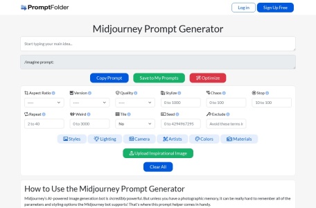 MidJourney Prompt Tool